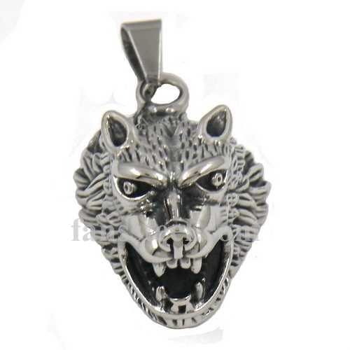 FSP17W21 wolf head pendant - Click Image to Close